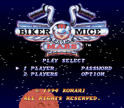 Biker Mice From Mars Title Screen